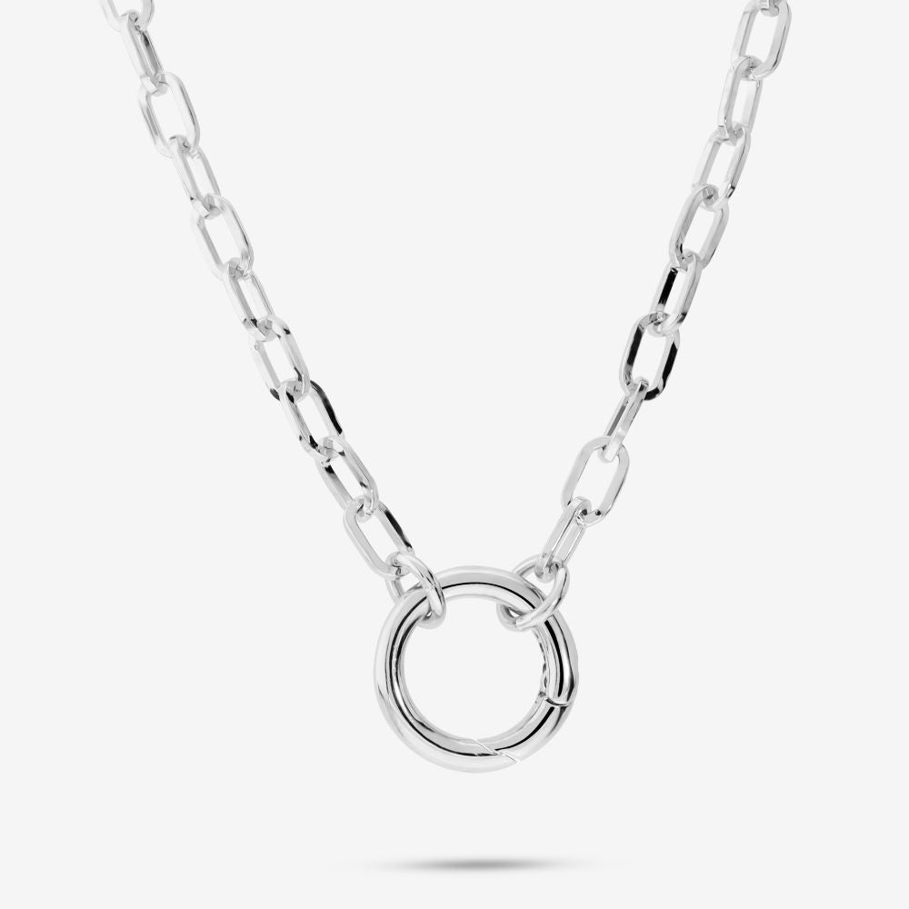Italian Handmade Status Link Necklace With Circle Enhancer