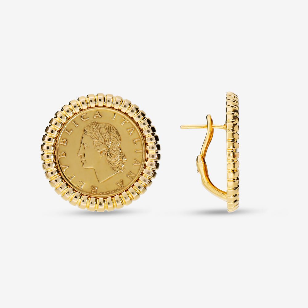 Italian Genuine Lire Framed Earrings