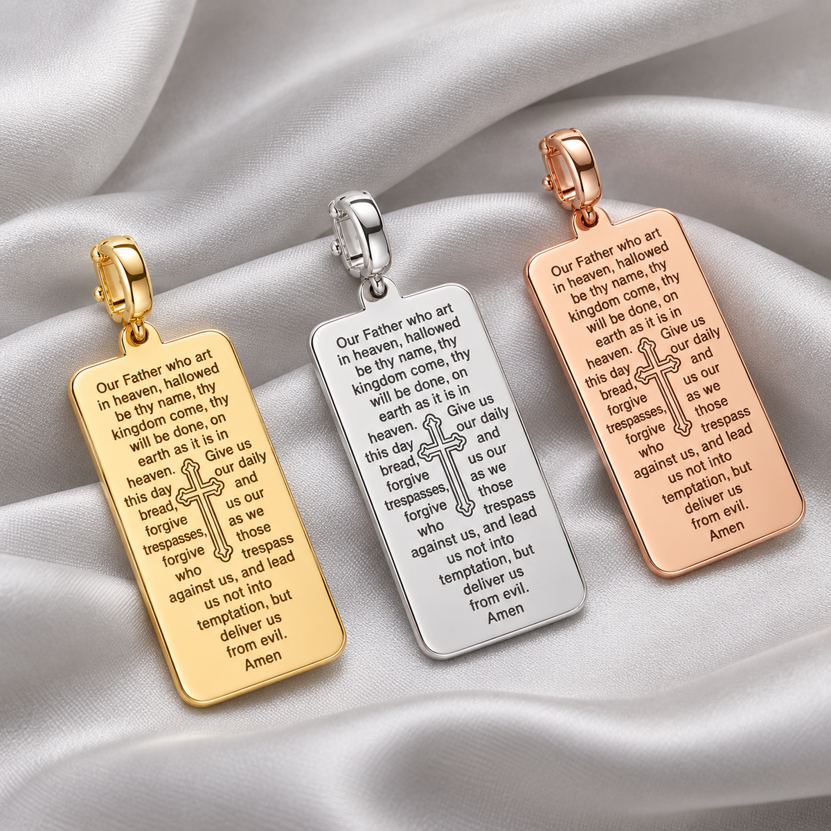 Italian Tag Style Prayer Engraved Enhancer