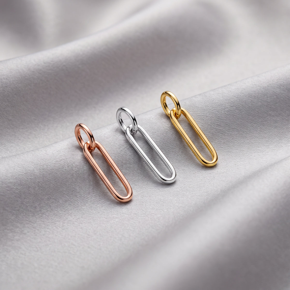 Italian Alternating Status Link Necklace With Center Enhancer and 2 extenders