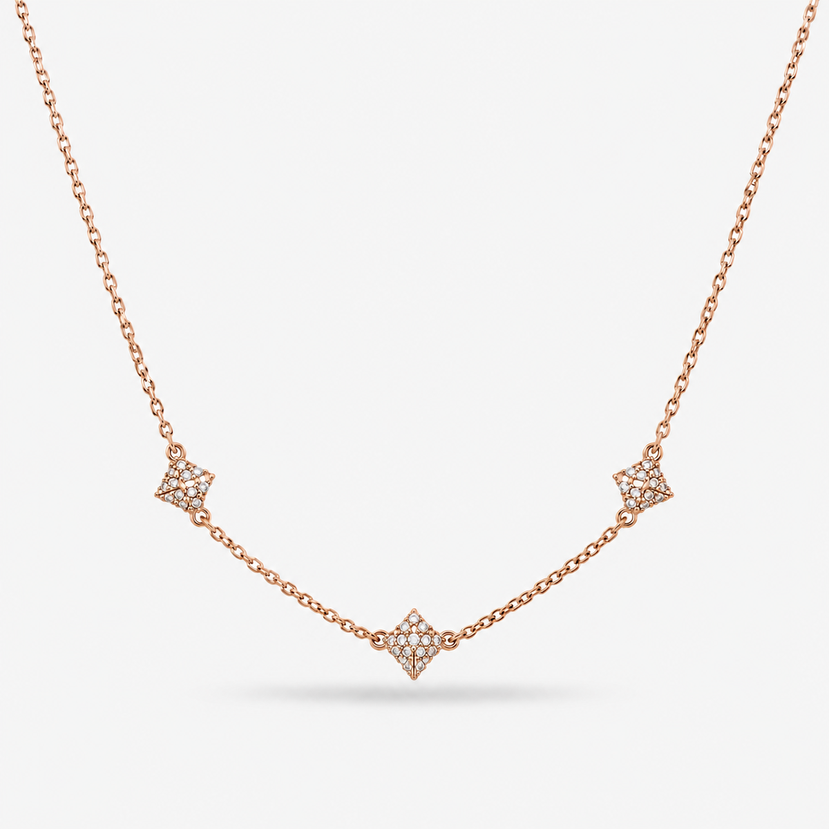 Italian Couture Inspired  Pave' Triple Pyramid Necklace