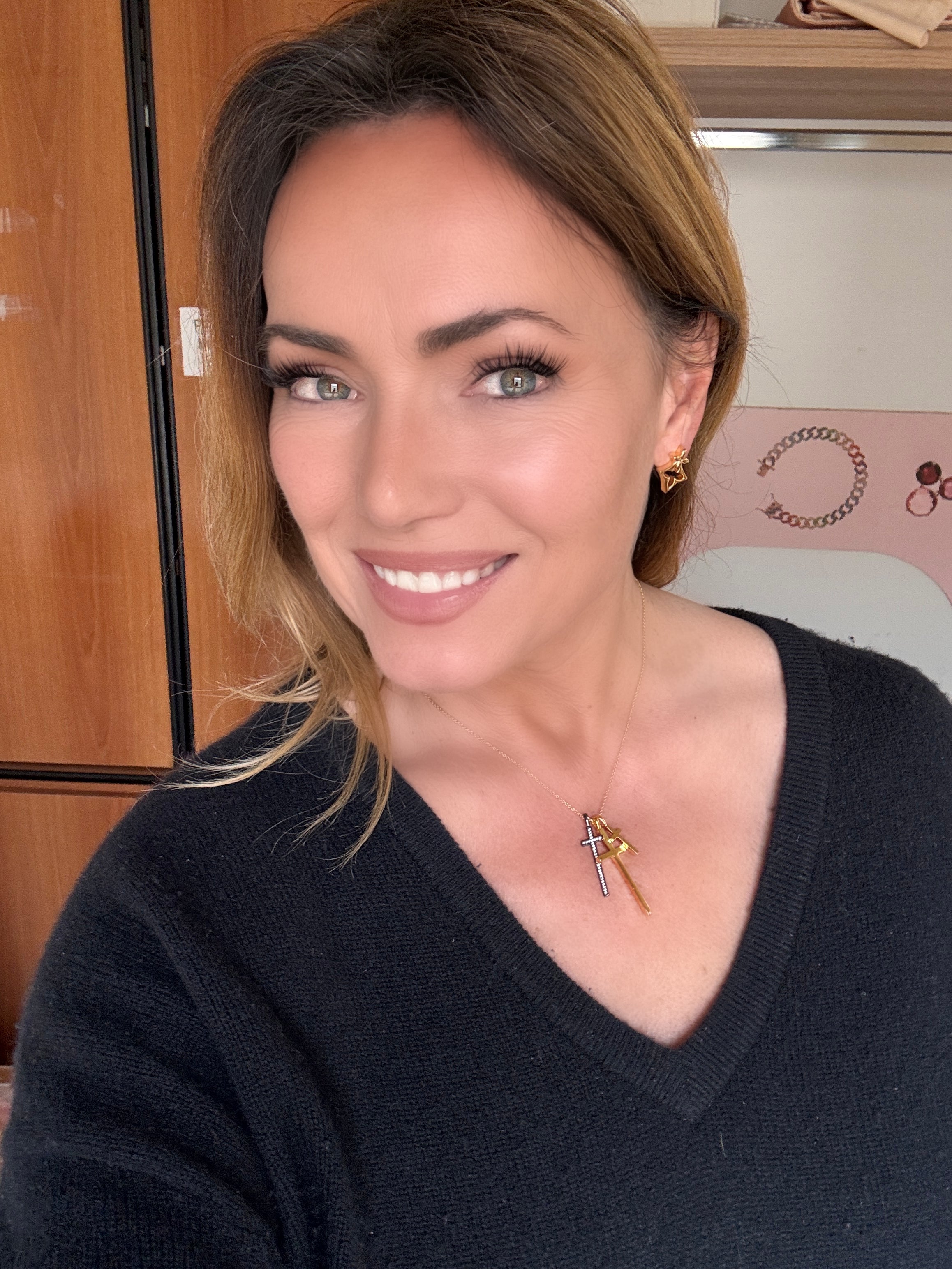 Italian New Triple Cross Necklace