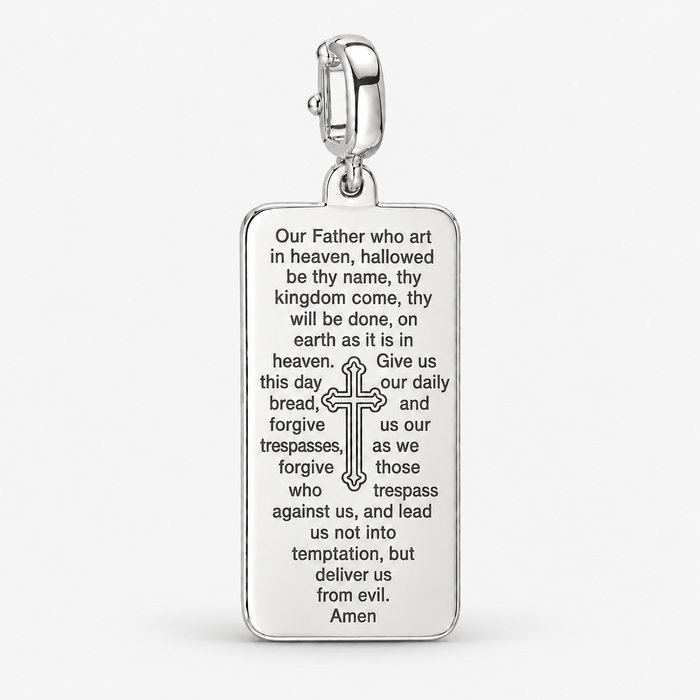Italian Tag Style Prayer Engraved Enhancer