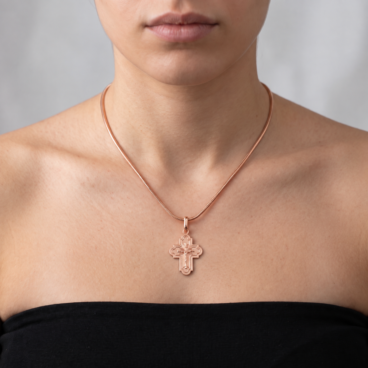 Italian Grand Polished Cross Pendant/Enhancer