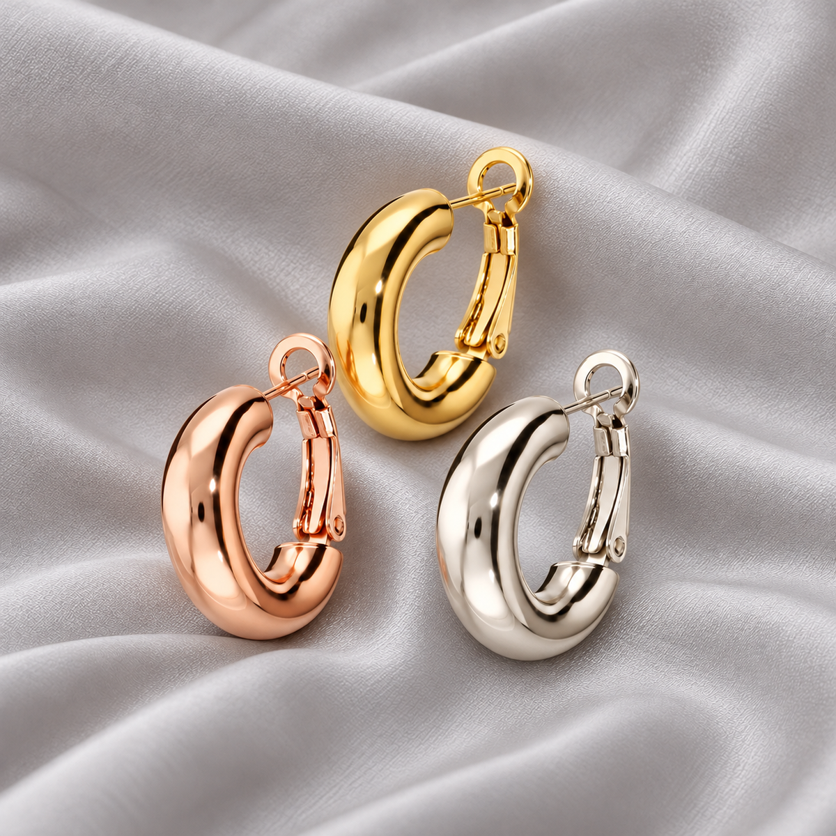 Italian Leverback Timeless Hoop Earrings