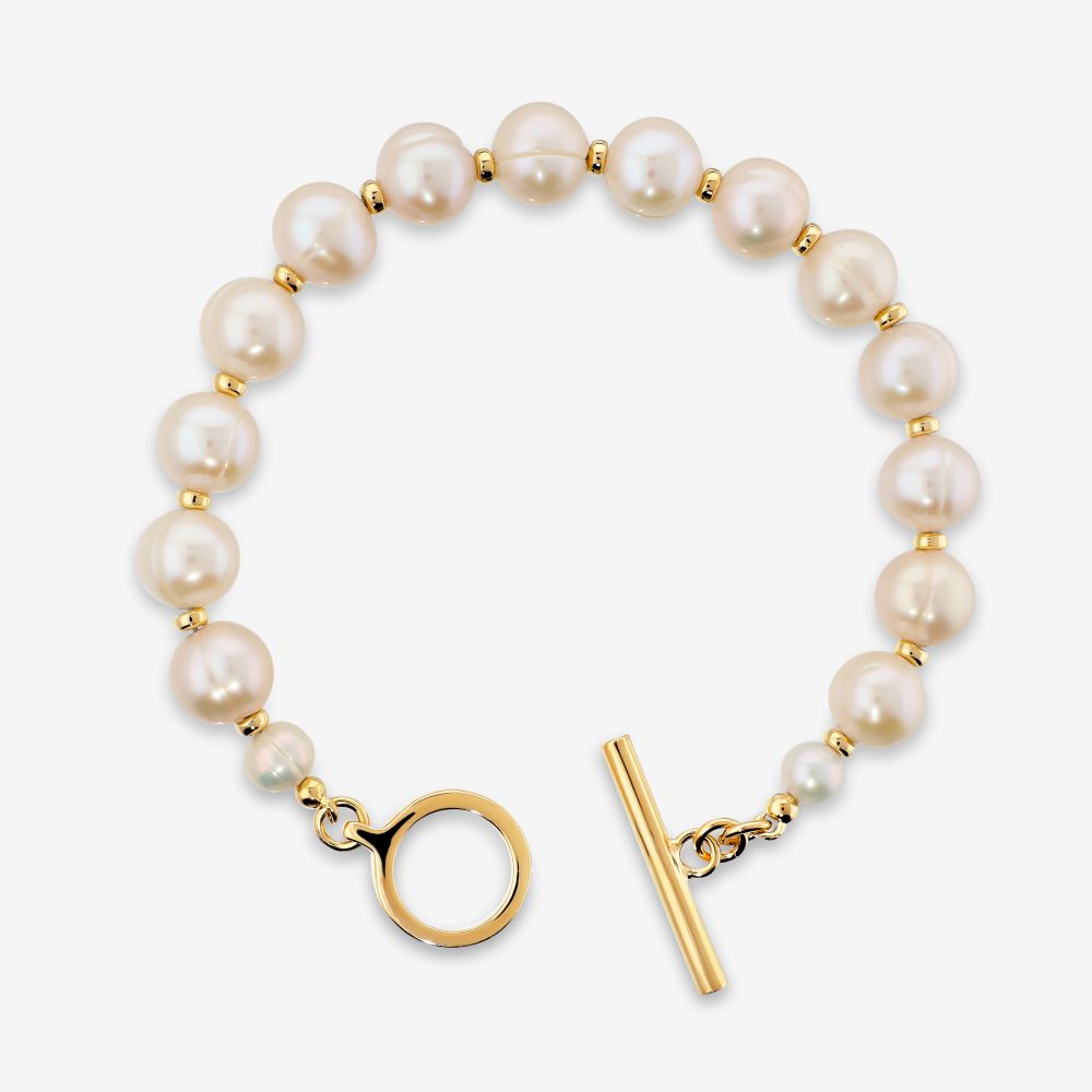 Italian Large Pearl Bracelet With T Bar