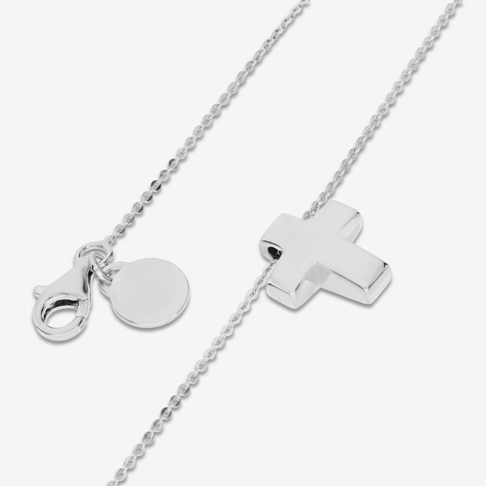 Italian Petite Cross Sterling Silver Necklace