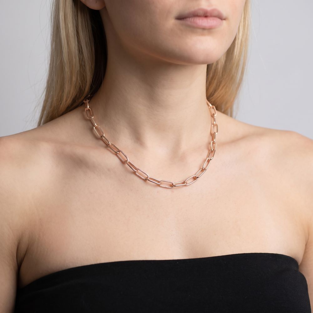 Italian Handmade Status Paperclip Link Necklace