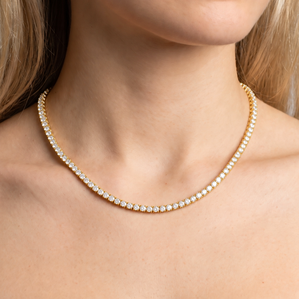 Italian Look Of Fine Tennis Necklace