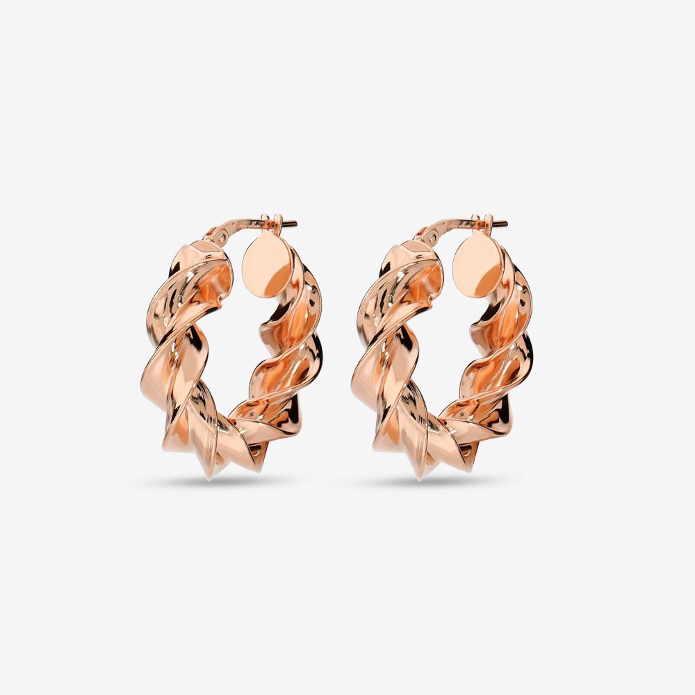 Italian Luxury Twist Hoop Earrings, 1"