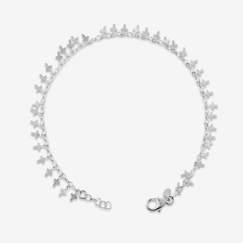 Italian Handmade Petite Cross Anklet, 3 Lengths