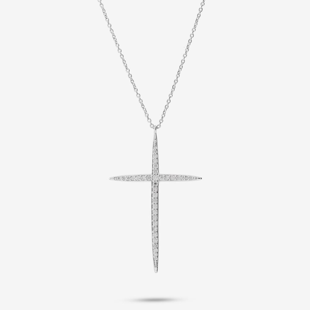 Italian Sleek Modern Cross Necklace