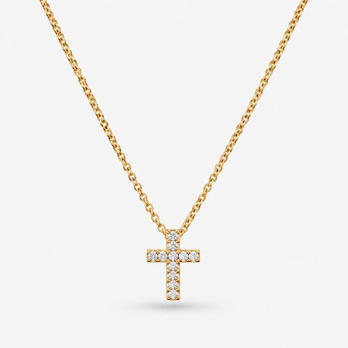 Italian Perfect Size Lab Grown Diamond Cross Necklace