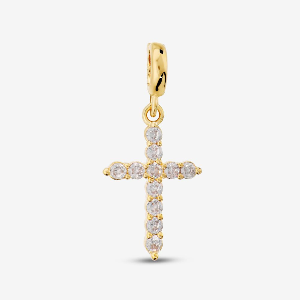 Italian Classic Stone Cross Pendant With Enhancer