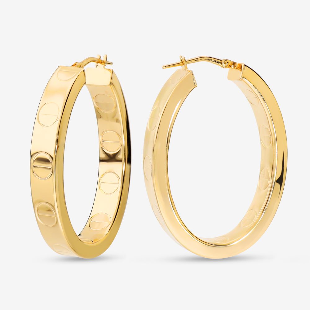 Italian Couture Inspired Oval Hoop Earrings