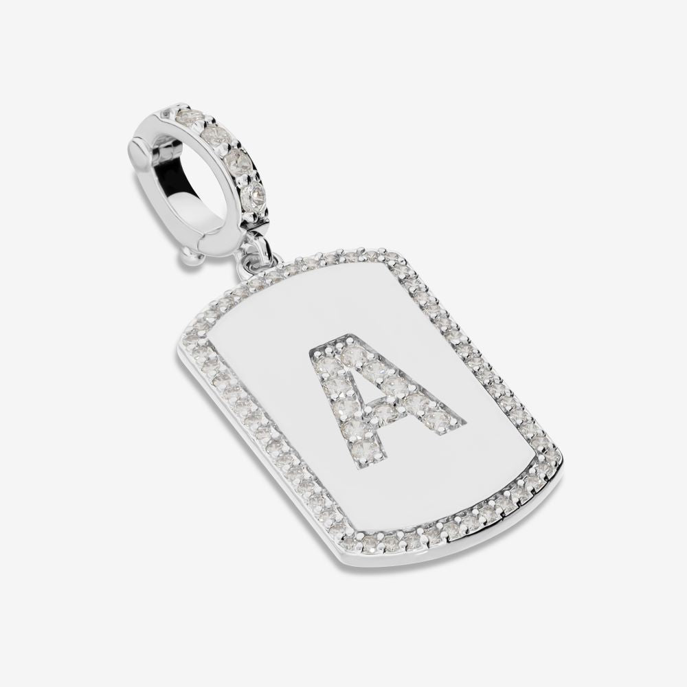Italian Look of Diamonds Tag Style Initial Enhancer, White
