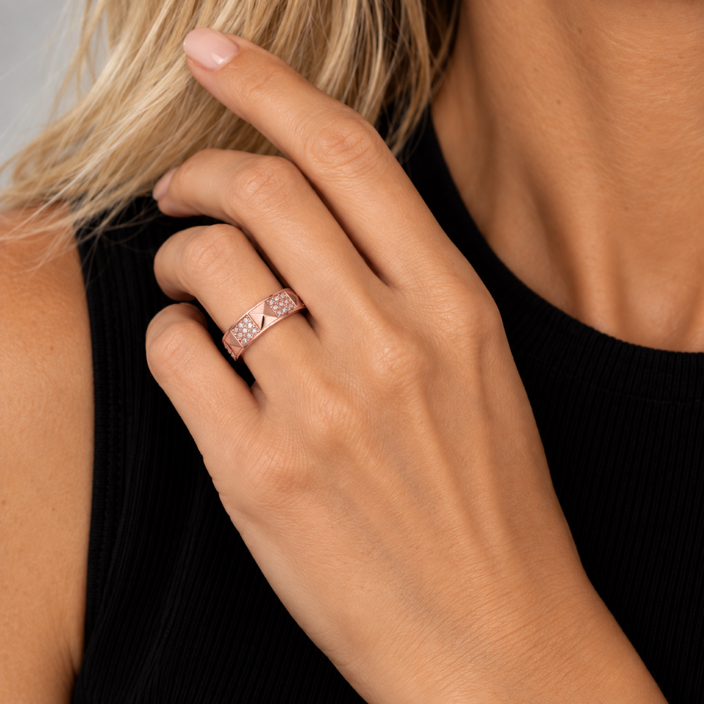 Italian Couture Inspired Pyramid Pave' Ring