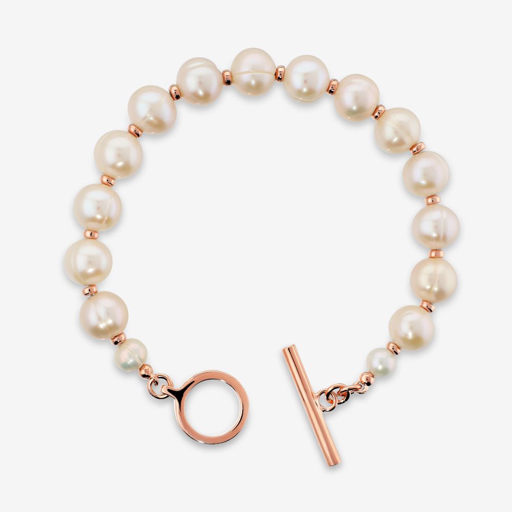 Italian Large Pearl Bracelet With T Bar
