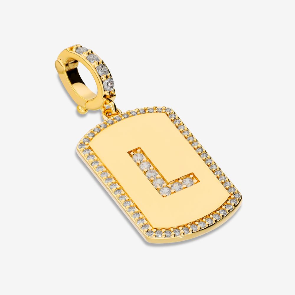 Italian Look of Diamonds Tag Style Initial Enhancer, Yellow