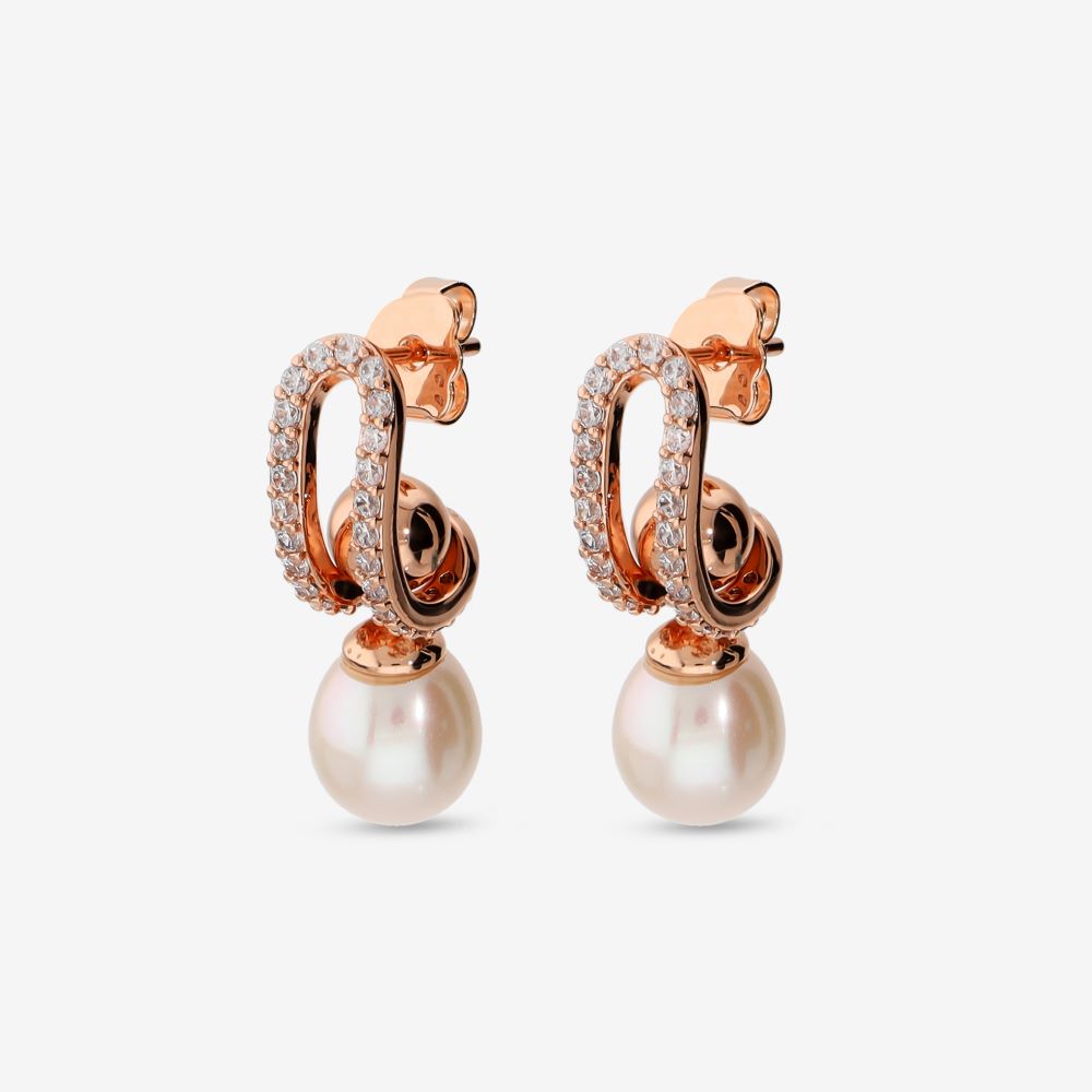 Italian Stone And Pearl Drop Earrings
