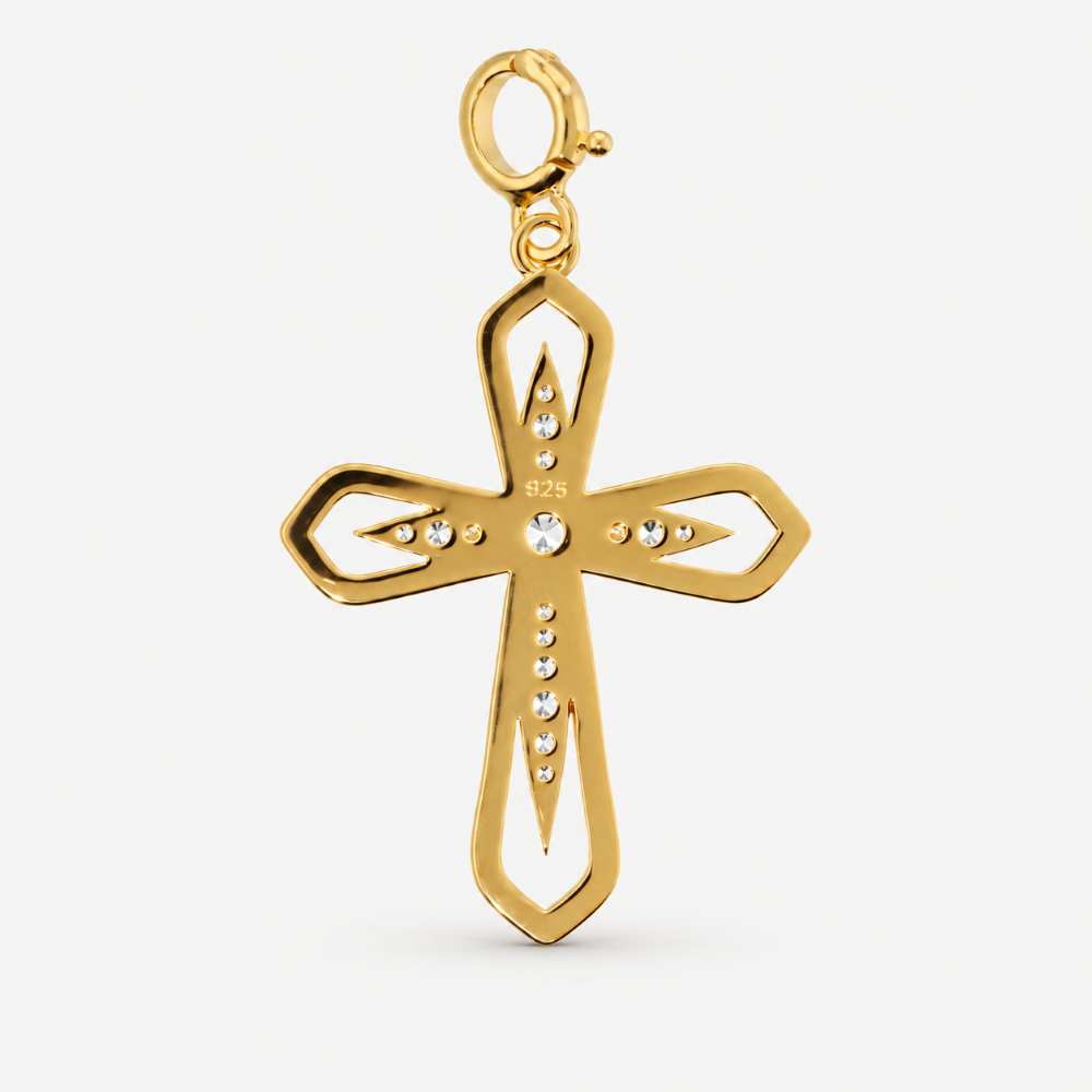 Italian Open Cross With Center Stones
