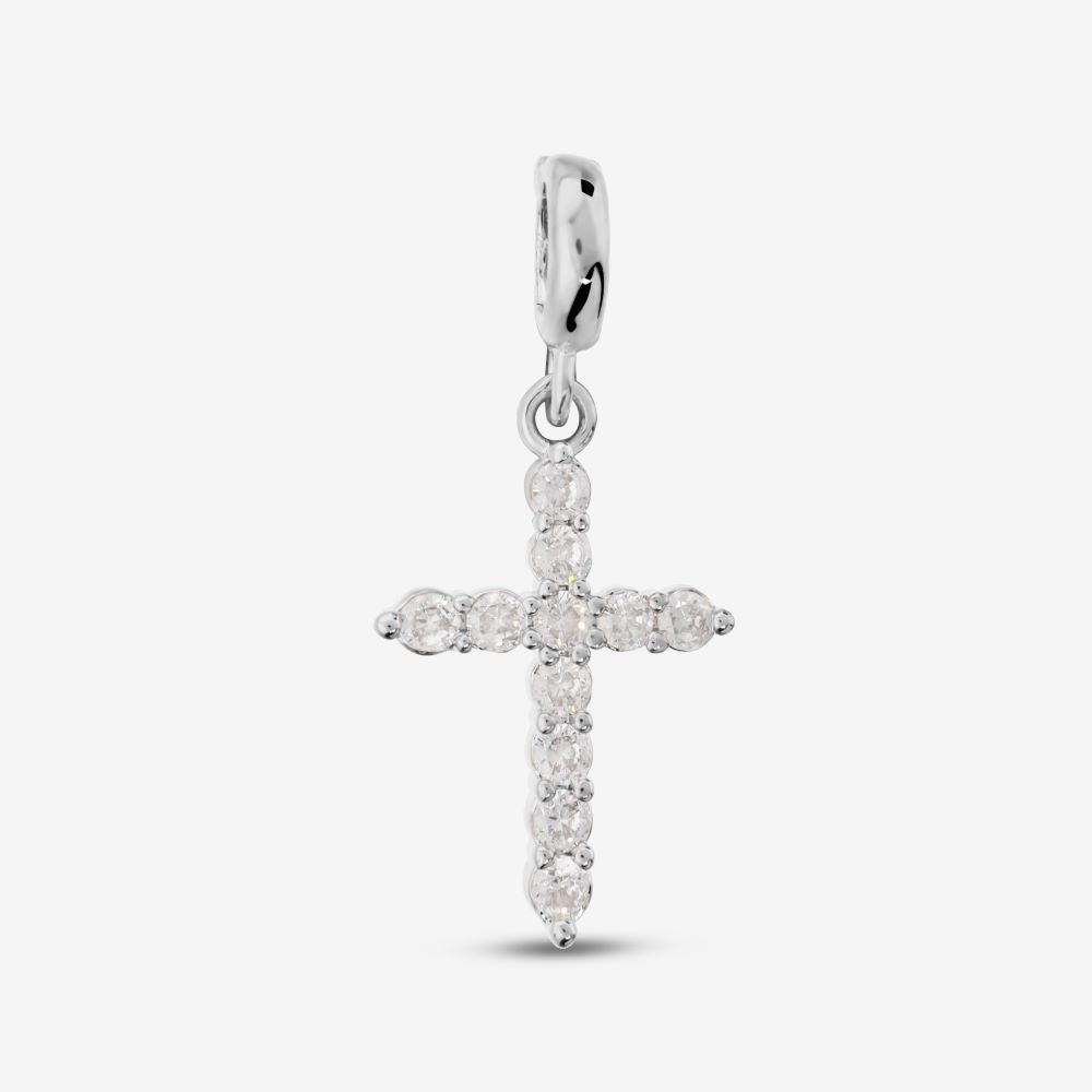 Italian Classic Stone Cross Pendant With Enhancer
