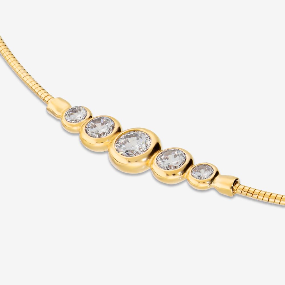 Italian Hand Diamond Cut Bead Front Necklace
