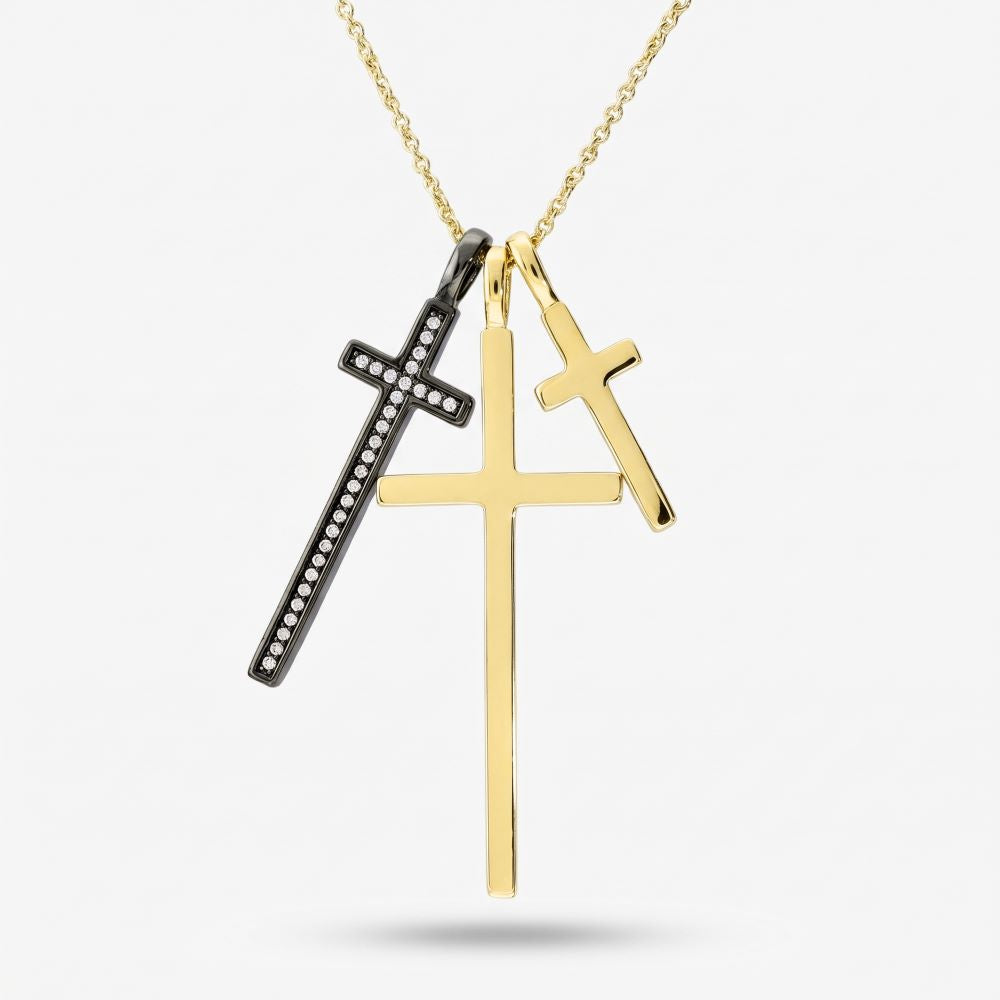 Italian New Triple Cross Necklace