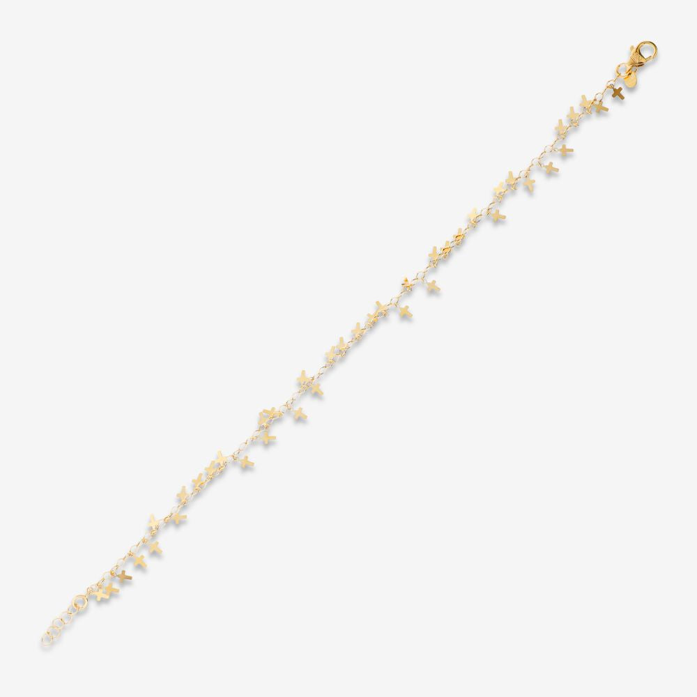 Italian Handmade Petite Cross Anklet, 3 Lengths