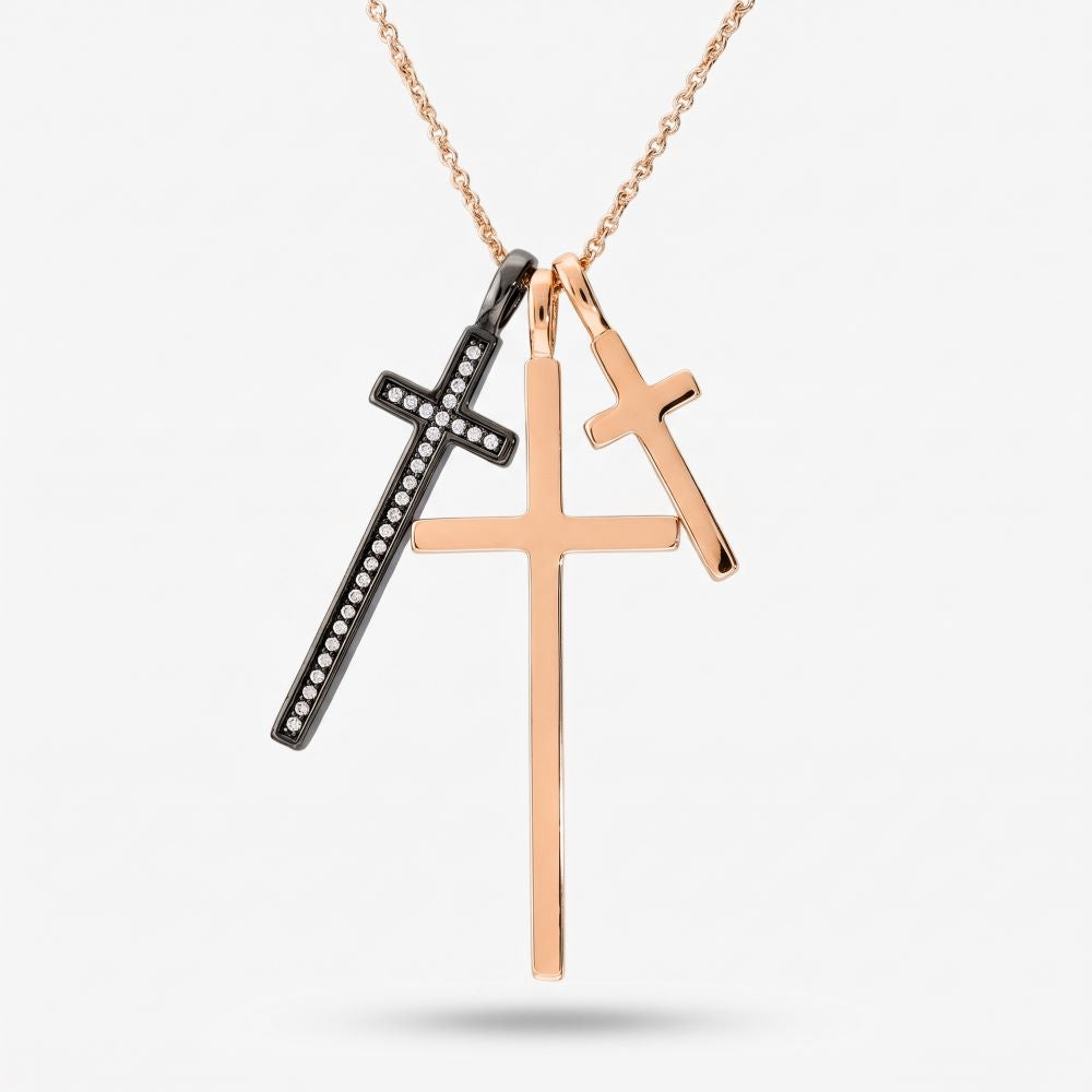 Italian New Triple Cross Necklace