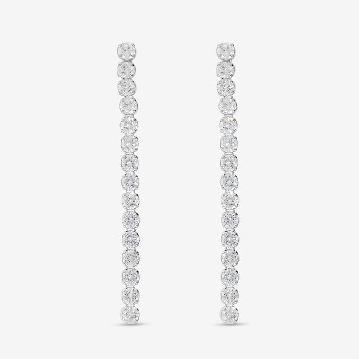 Italian Look Of Fine Tennis Drop Earrings, White