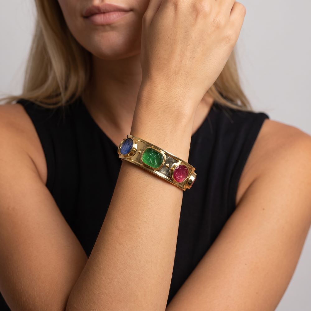 Italian Handmade Venetian Glass Cuff Bracelet