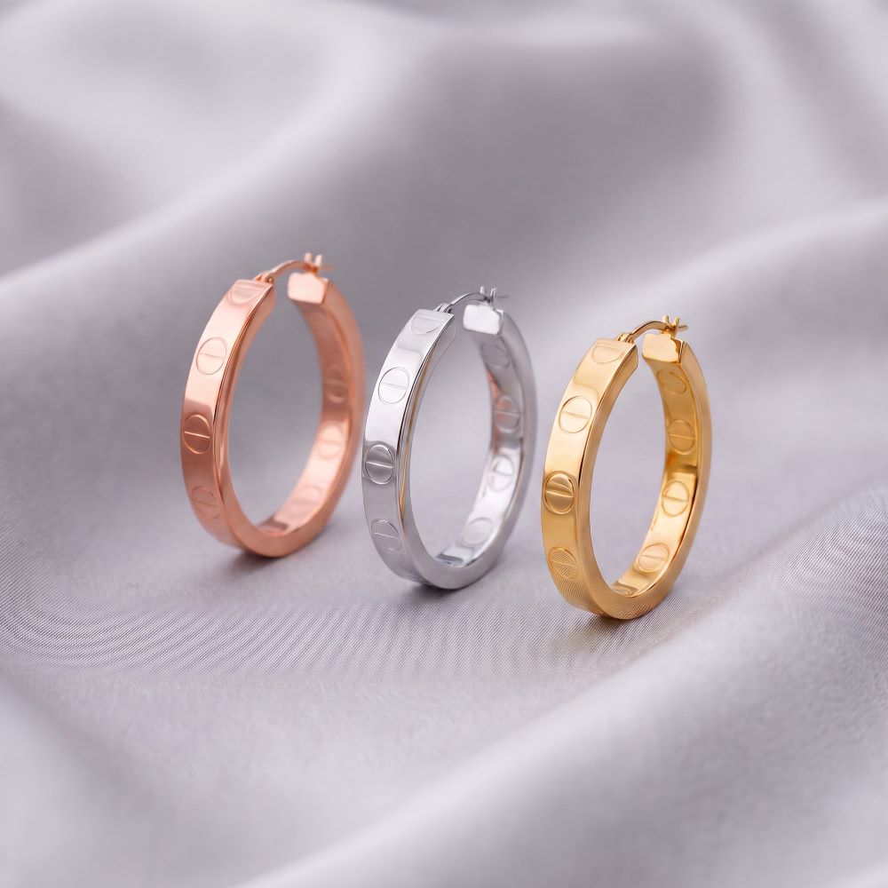 Italian Couture Inspired Oval Hoop Earrings