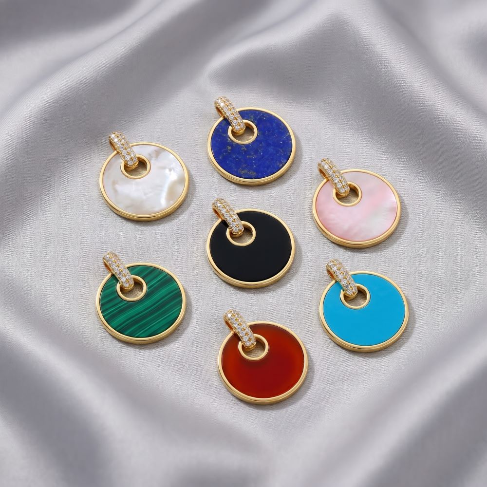 Italian Couture Inspired Gemstone Pendant/Enhancer with Pave'