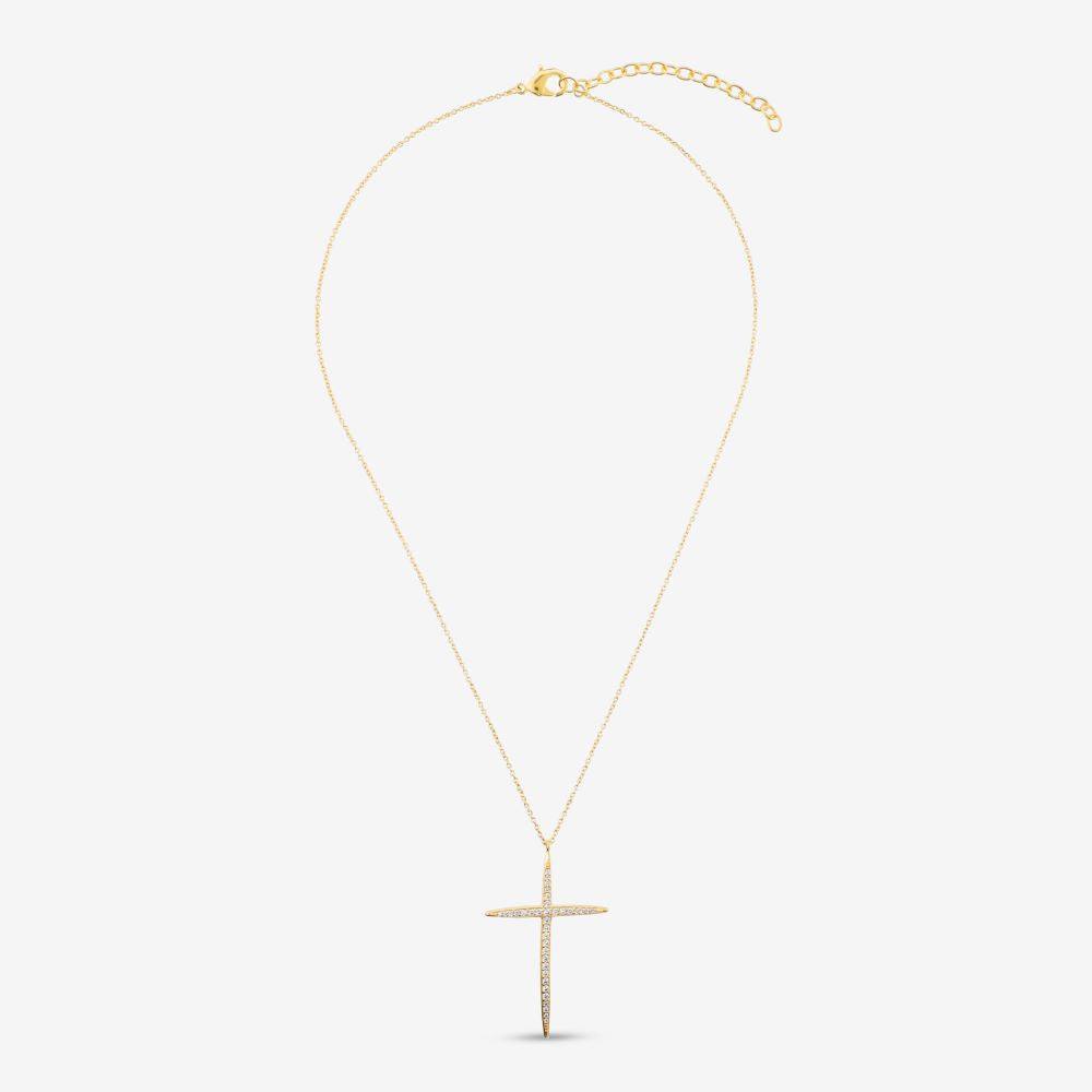 Italian Sleek Modern Cross Necklace