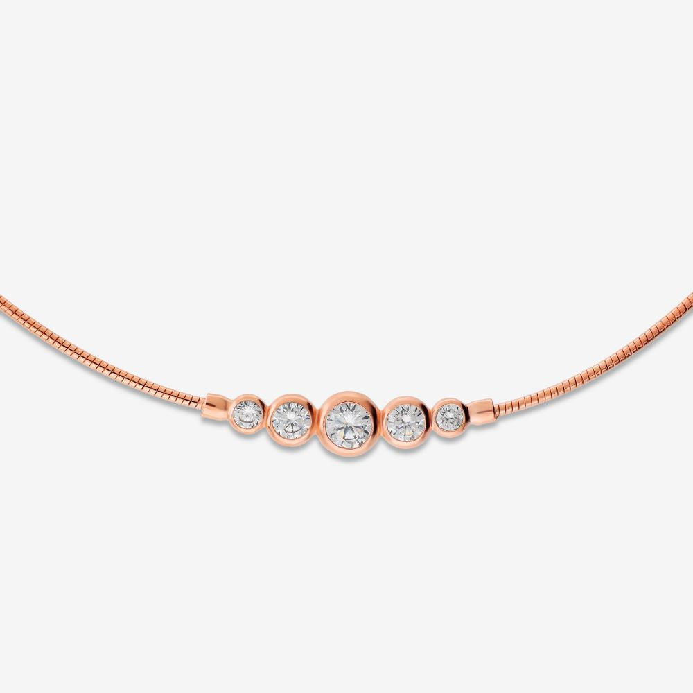Italian Hand Diamond Cut Bead Front Necklace