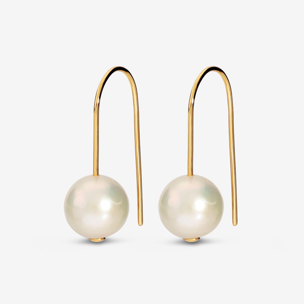 Italian Ming Pearl Earrings, Yellow