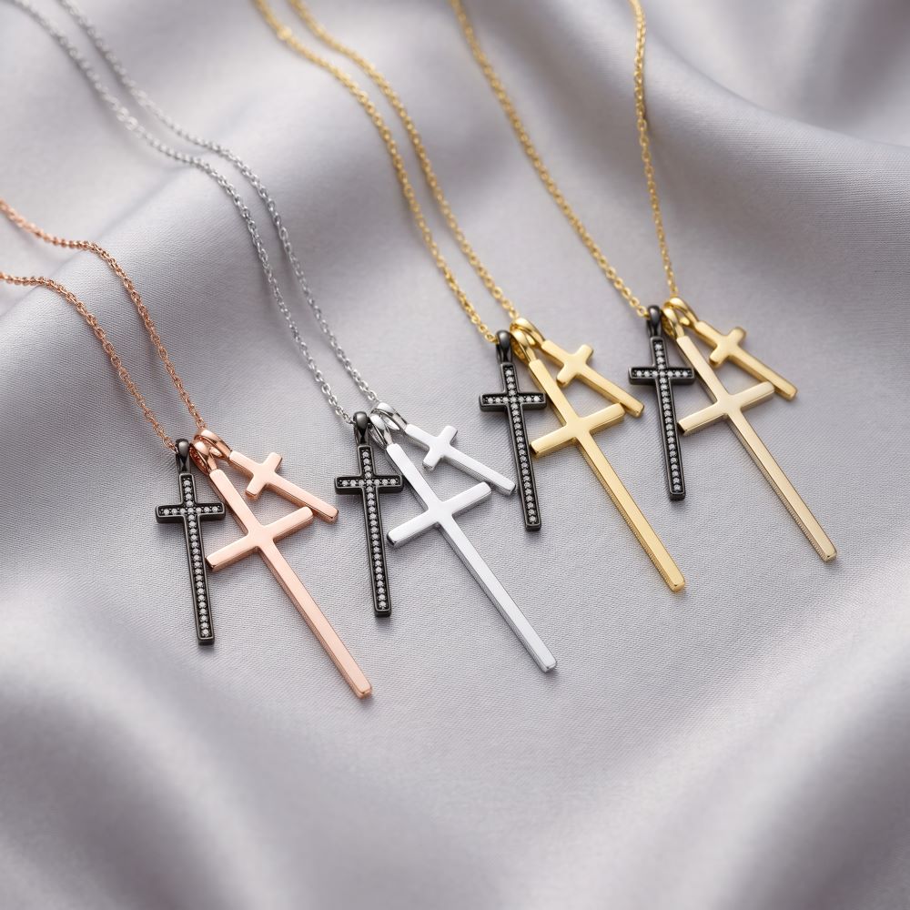 Italian New Triple Cross Necklace