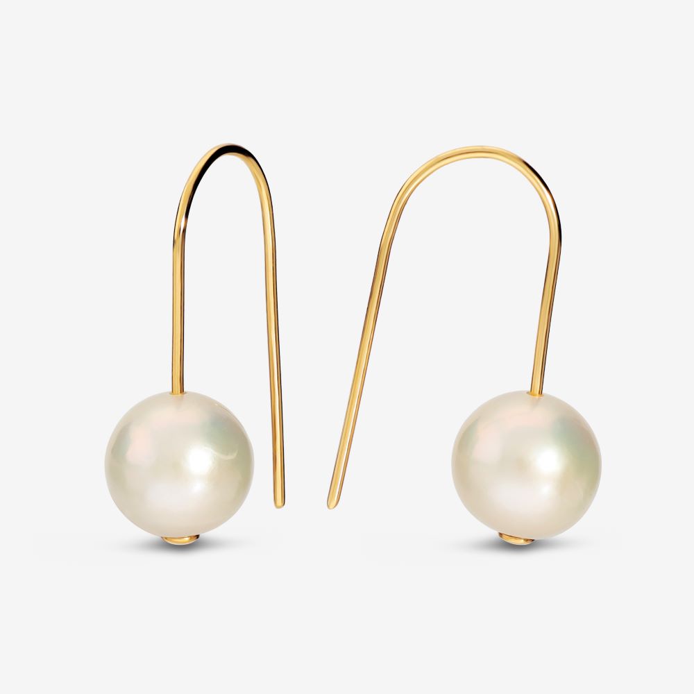 Italian Ming Pearl Earrings, Yellow