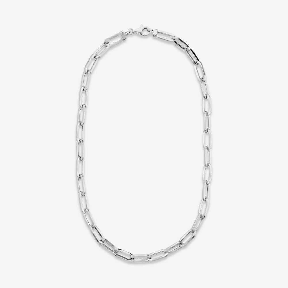 Italian Handmade Sterling Silver Status Link Necklace