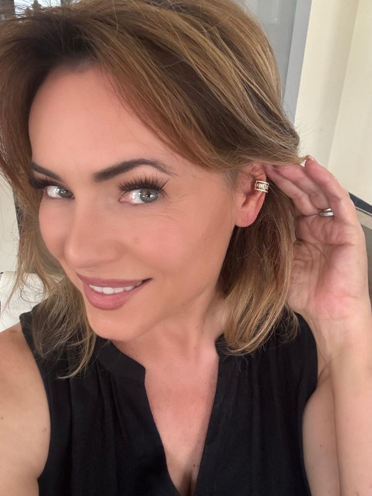 Italian Baguette And Pave Earring Cuff