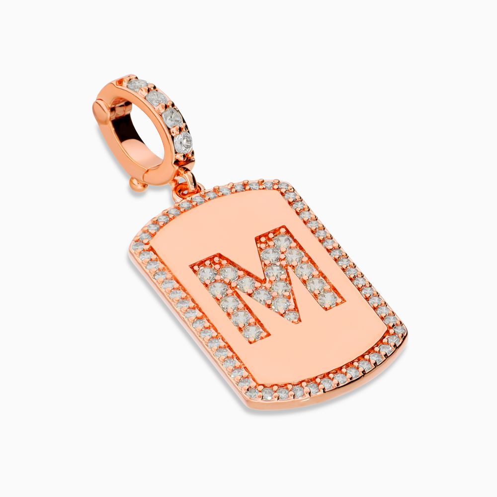 Italian Look of Diamonds Tag Style Initial Enhancer, Rose