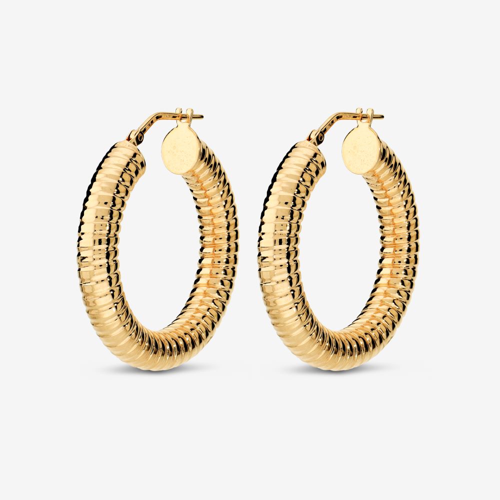 Italian Tubogas Finish Hoop Earrings