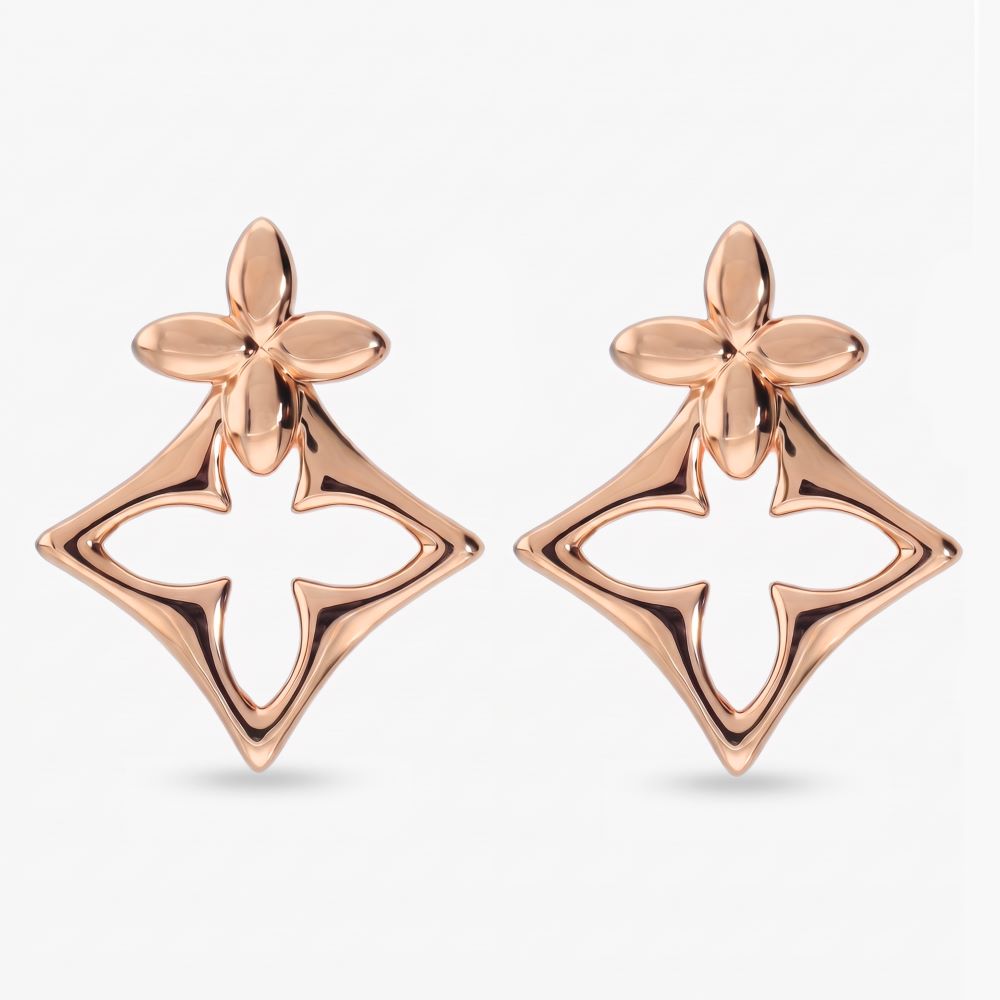 Italian Couture Inspired Double Flower Earrings
