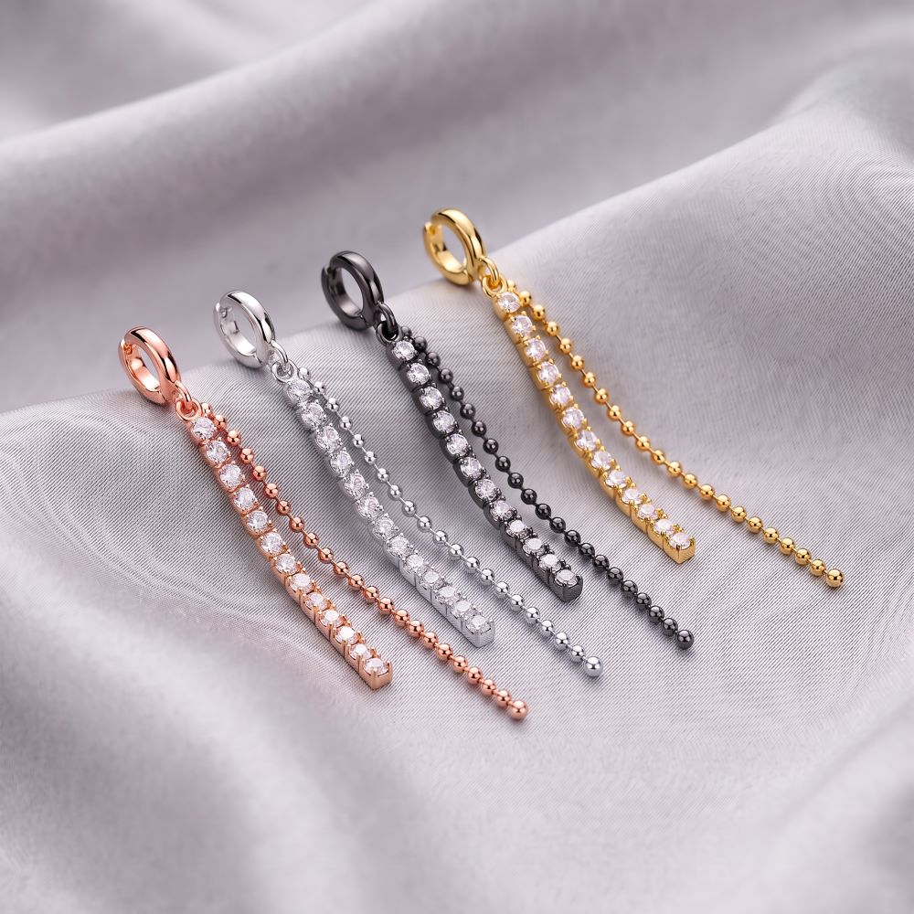 Italian Long Stone and Bead Chain Pendant/Enhancer