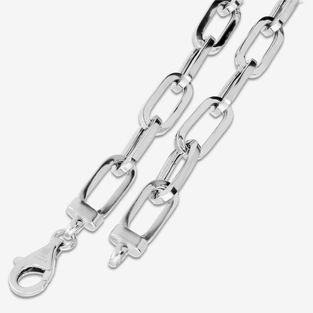 Italian Handmade Sterling Silver Status Link Necklace