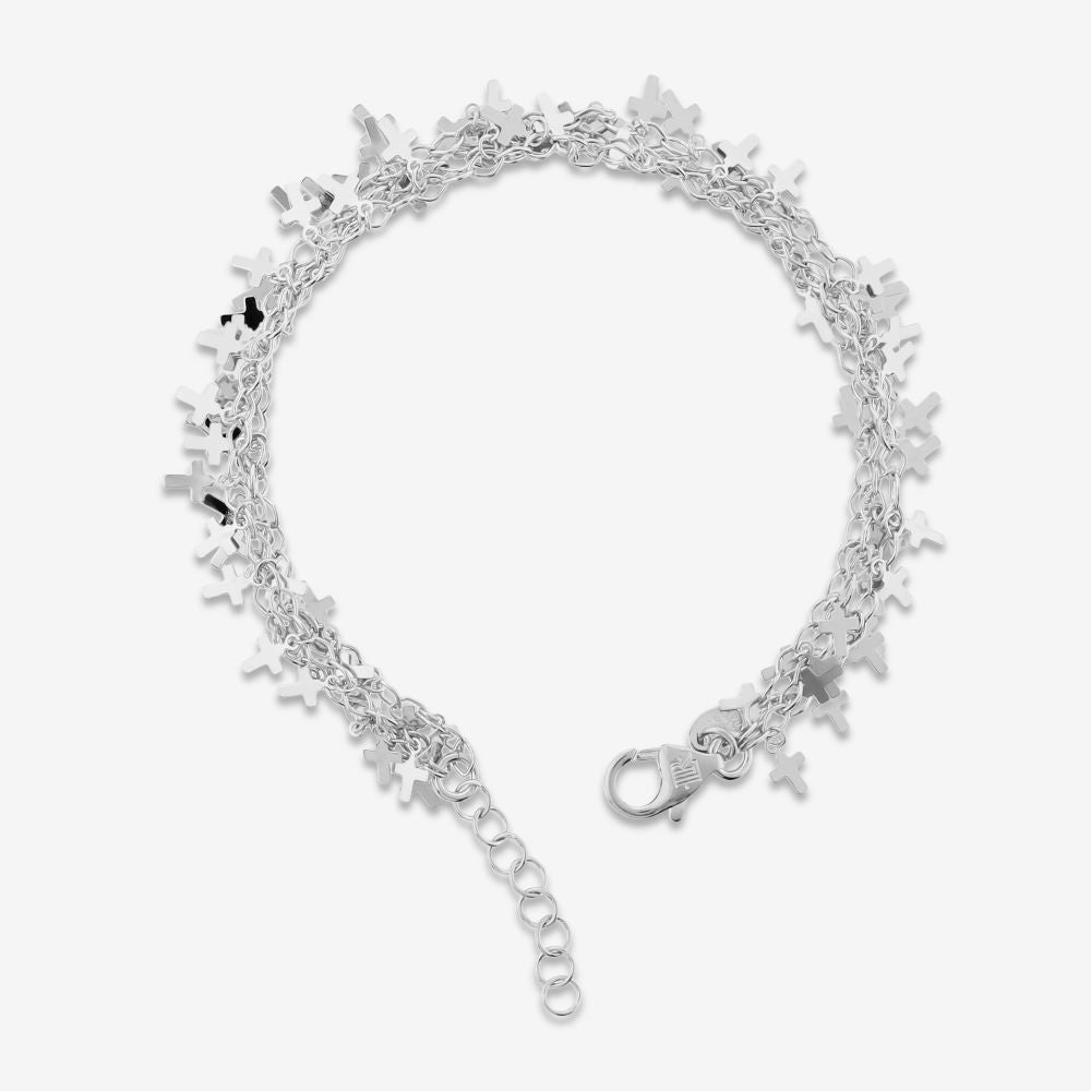 Italian Handmade Triple Strand Petite Cross Bracelet
