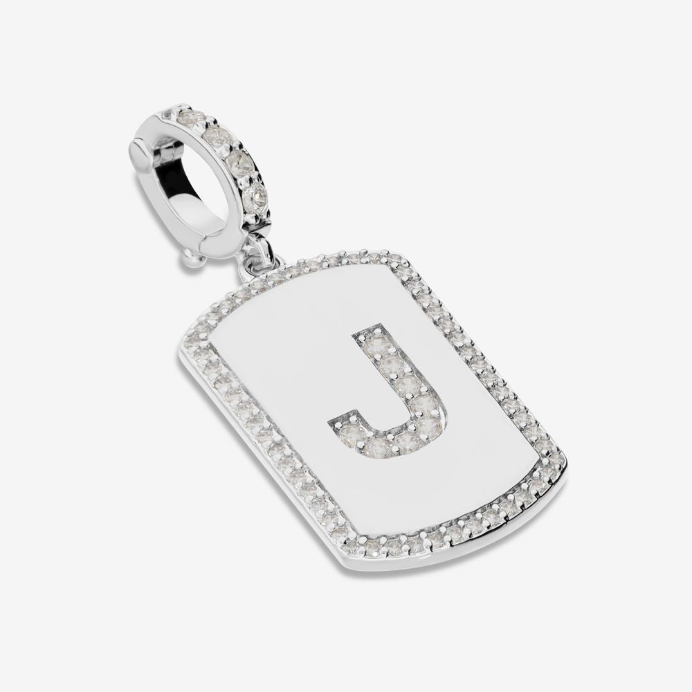 Italian Look of Diamonds Tag Style Initial Enhancer, White