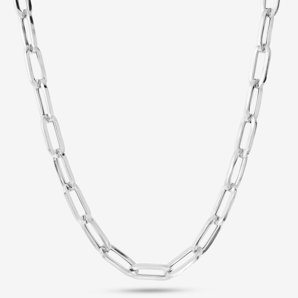 Italian Handmade Sterling Silver Status Link Necklace