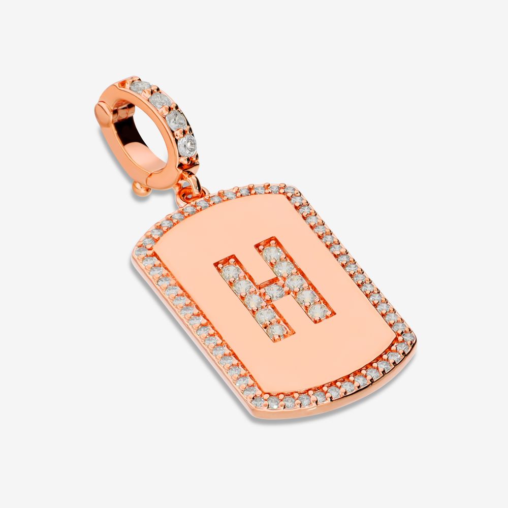 Italian Look of Diamonds Tag Style Initial Enhancer, Rose
